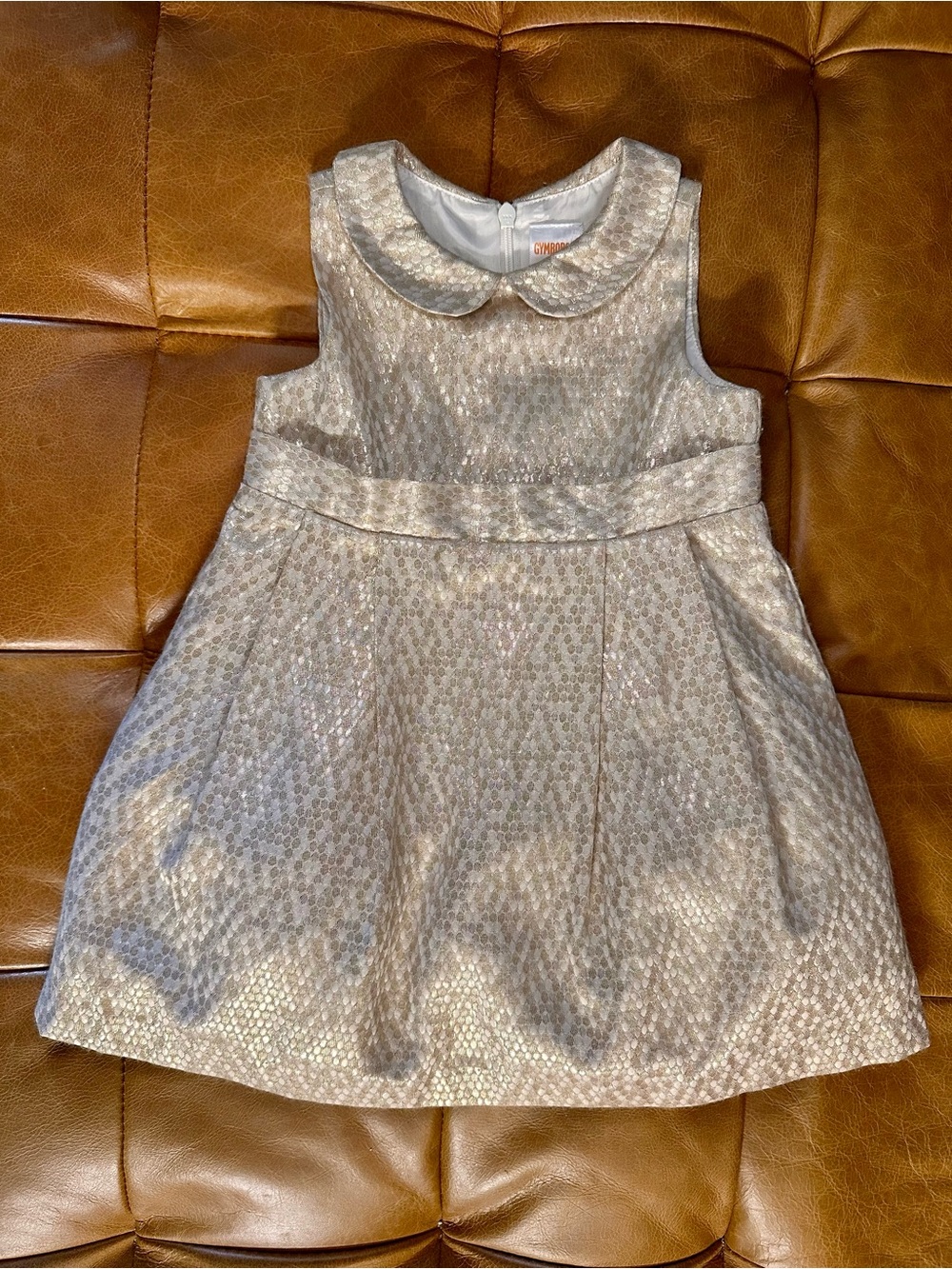Gymboree Gold and Cream Metallic Peter Pan Collar Dress